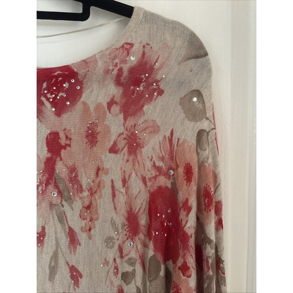 NWT INC. International Concepts Floral Pink Tan Tunic Dress Fairy Sz M - Picture 7 of 11